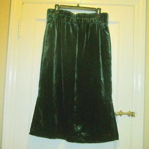 size L velvet pull-on skirt ACADEMIC GREEN J.Crew